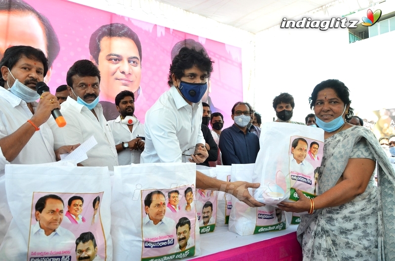 Celebs @ Talasani Srinivas Distributing Groceries To Cine Workers