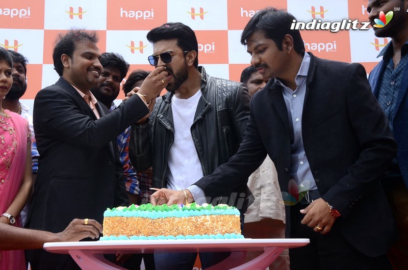 Ram Charan Launches Happi Mobiles Store at Chanda Nagar