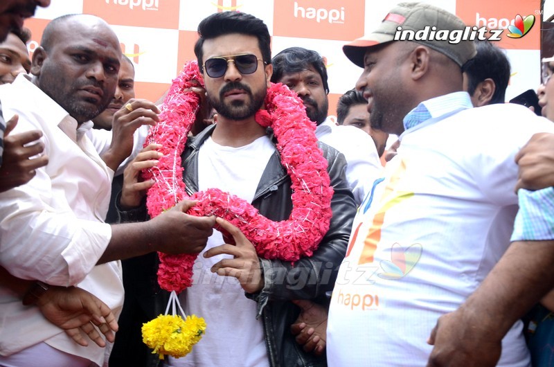 Ram Charan Launches Happi Mobiles Store at Chanda Nagar