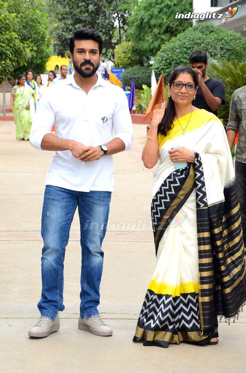 Ram Charan Celebrates Independence Day At Chirec School