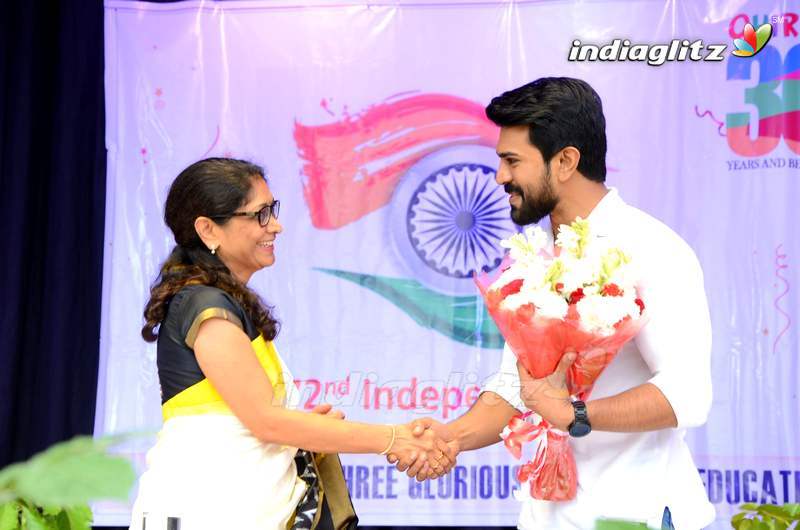 Ram Charan Celebrates Independence Day At Chirec School