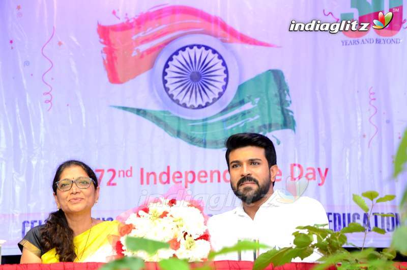 Ram Charan Celebrates Independence Day At Chirec School