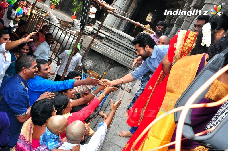 Suriya and Karthi Visit Simhachalam Temple