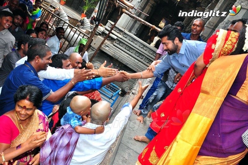 Suriya and Karthi Visit Simhachalam Temple