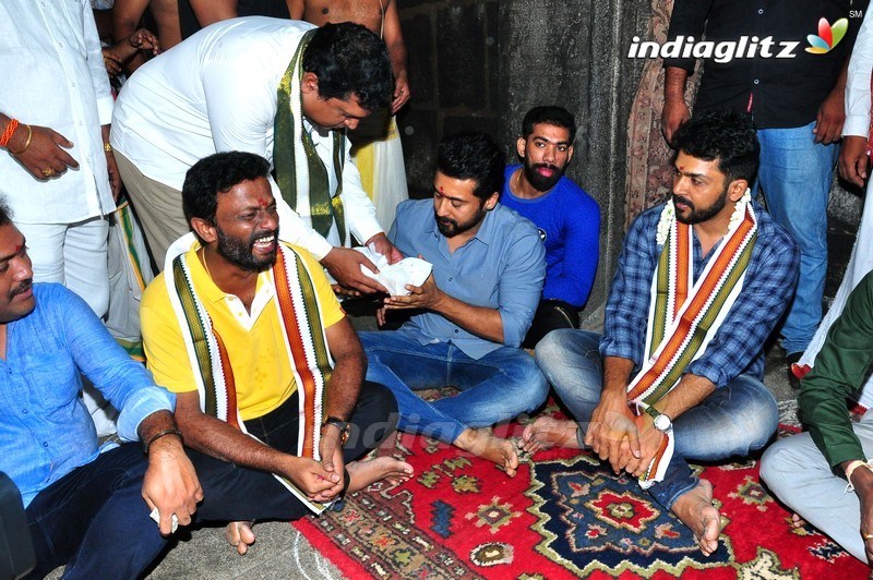 Suriya and Karthi Visit Simhachalam Temple