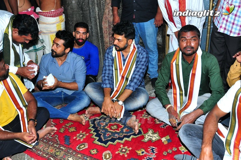 Suriya and Karthi Visit Simhachalam Temple