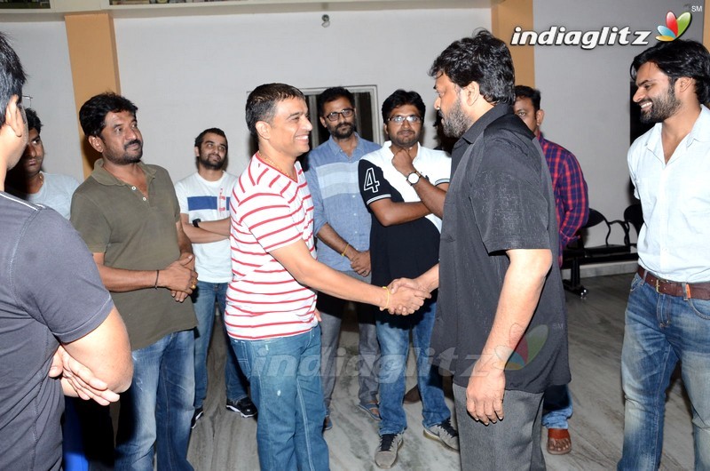 Chiranjeevi Watches 'Supreme' Movie @ Prasad Lab