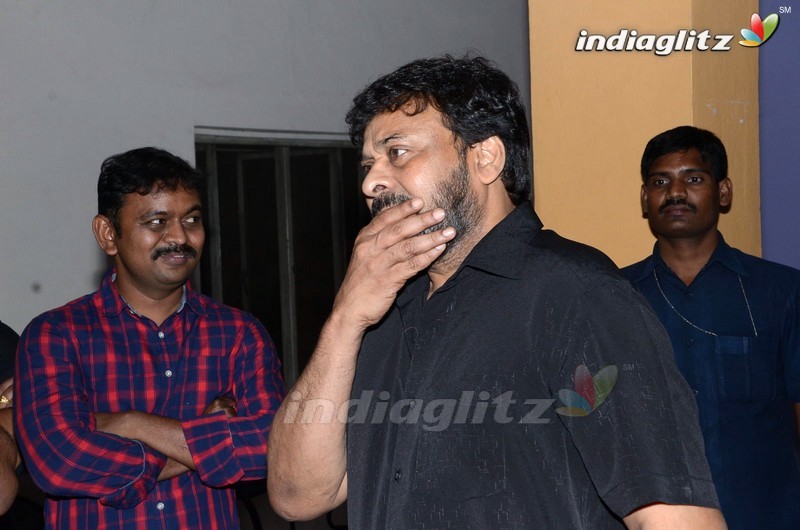 Chiranjeevi Watches 'Supreme' Movie @ Prasad Lab