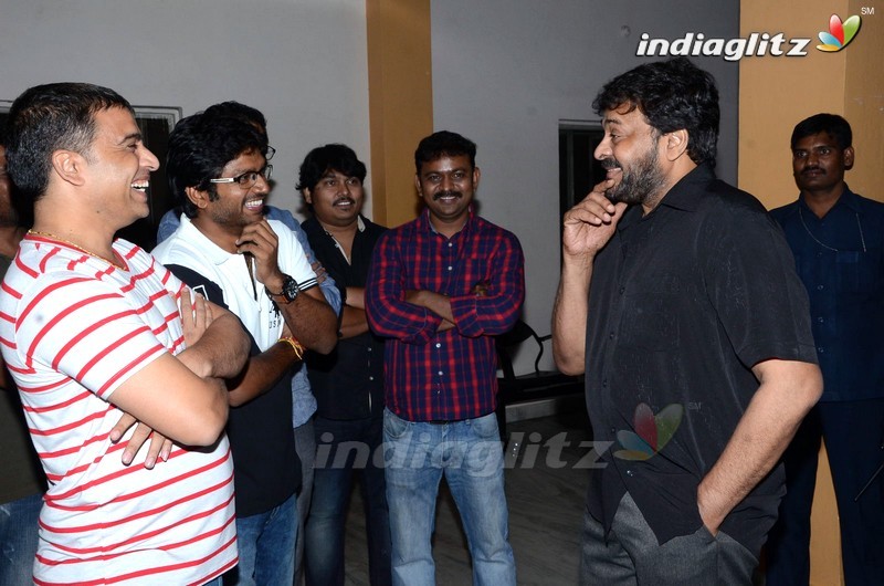 Chiranjeevi Watches 'Supreme' Movie @ Prasad Lab