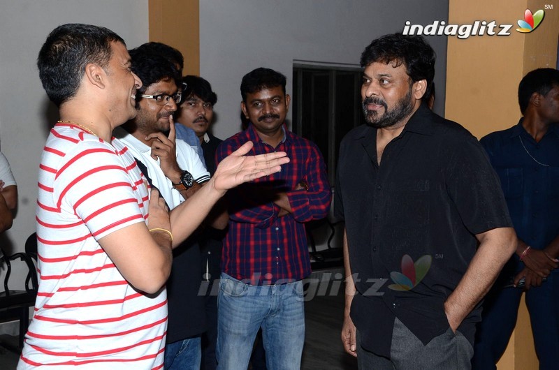 Chiranjeevi Watches 'Supreme' Movie @ Prasad Lab