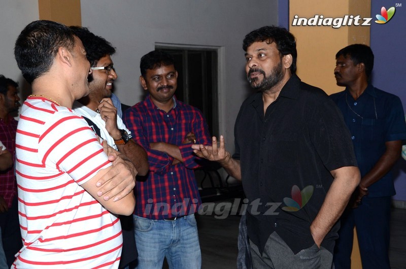 Chiranjeevi Watches 'Supreme' Movie @ Prasad Lab