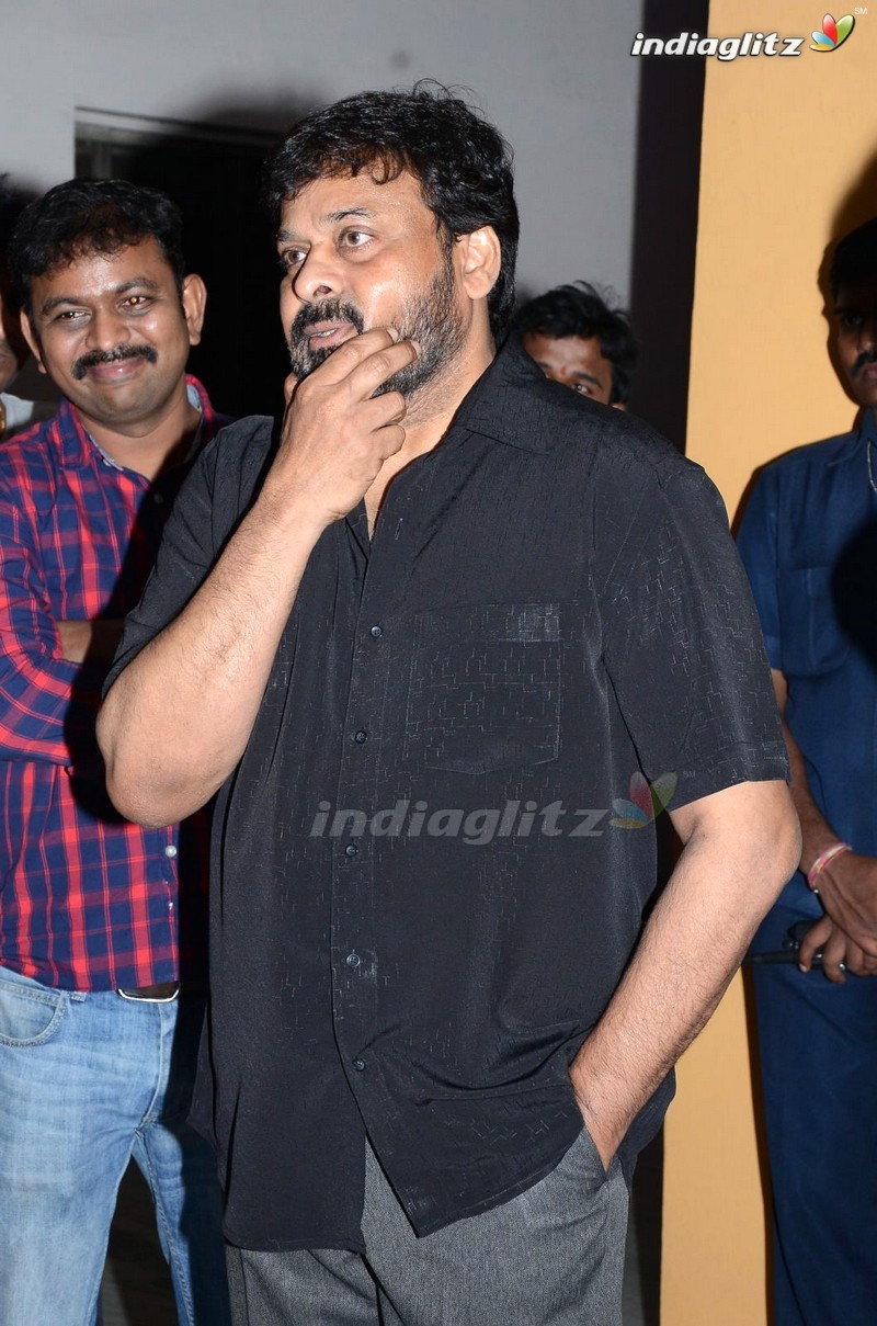 Chiranjeevi Watches 'Supreme' Movie @ Prasad Lab