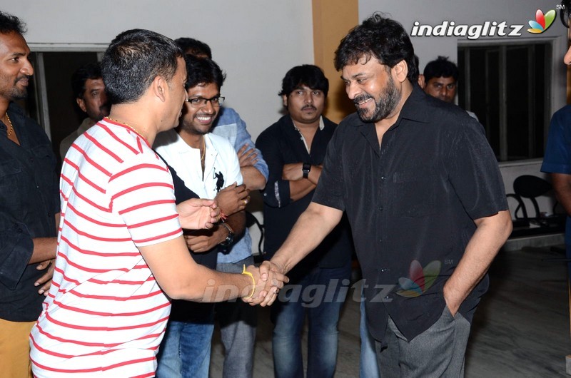 Chiranjeevi Watches 'Supreme' Movie @ Prasad Lab