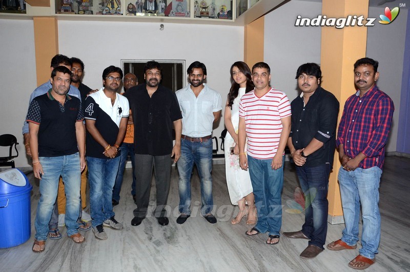 Chiranjeevi Watches 'Supreme' Movie @ Prasad Lab