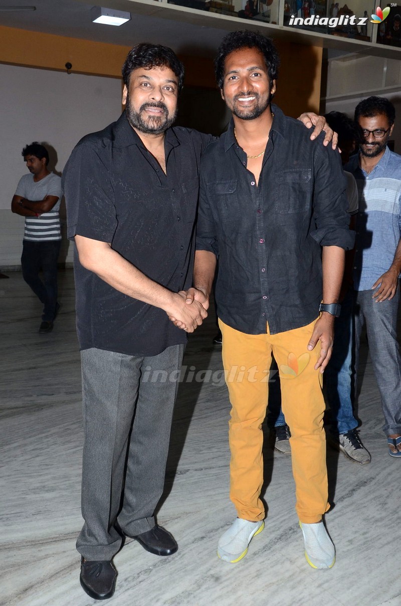 Chiranjeevi Watches 'Supreme' Movie @ Prasad Lab