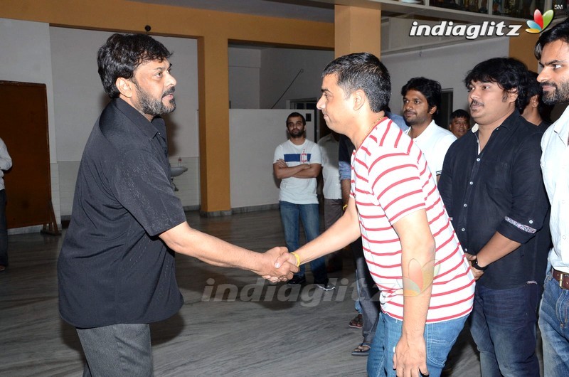 Chiranjeevi Watches 'Supreme' Movie @ Prasad Lab