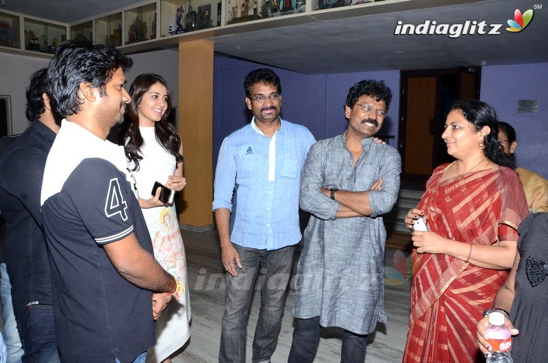 Chiranjeevi Watches 'Supreme' Movie @ Prasad Lab