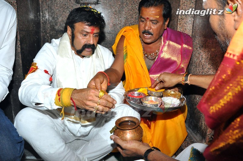 'Gautamiputra Satakarni' Team At Koti Lingala Temple, Karimnagar