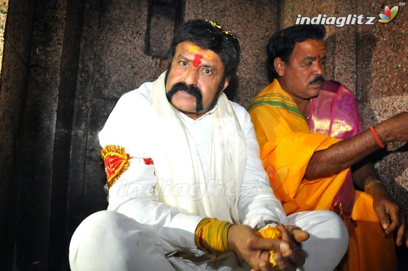 'Gautamiputra Satakarni' Team At Koti Lingala Temple, Karimnagar