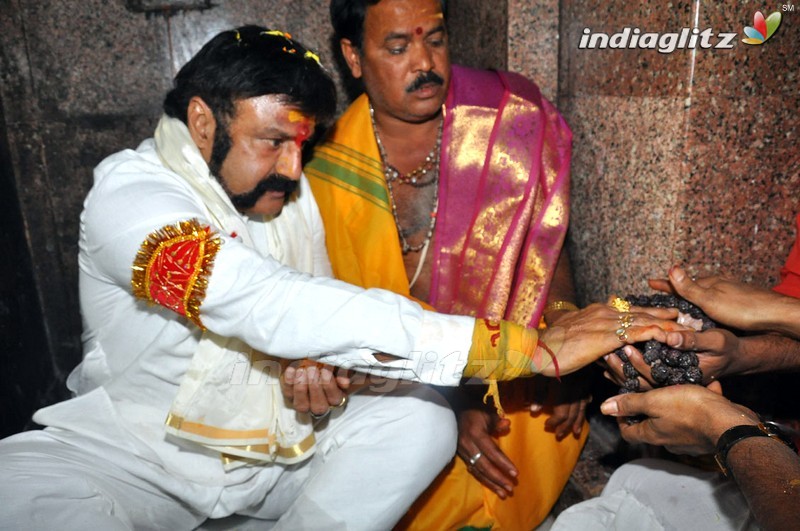 'Gautamiputra Satakarni' Team At Koti Lingala Temple, Karimnagar