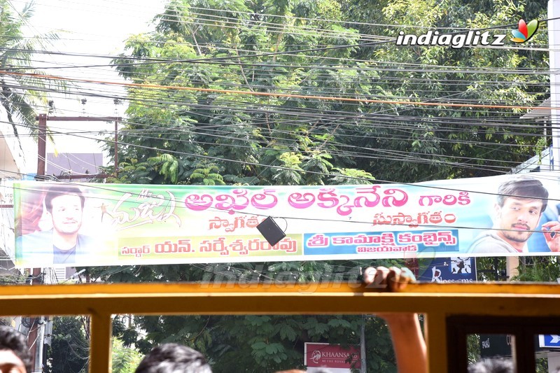 'Mr Majnu' Team Sailaja Theater at Vijayawada