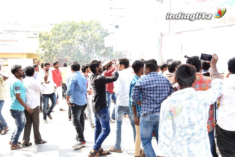 'Mr Majnu' Team Sailaja Theater at Vijayawada