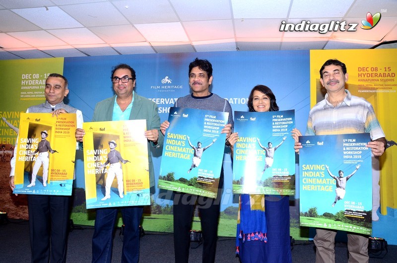 Nagarjuna & Amala Launches 5th Film Preservation & Restoration Work Shop Indai 2019 Poster