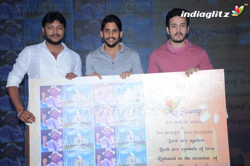 Akhil, Naga Chaitanya Launches Nagarjuna's Postal Stamp