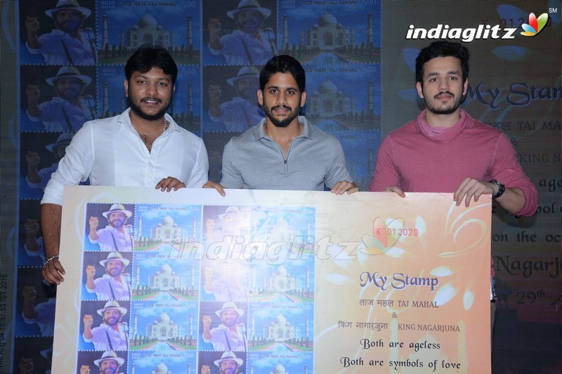 Akhil, Naga Chaitanya Launches Nagarjuna's Postal Stamp