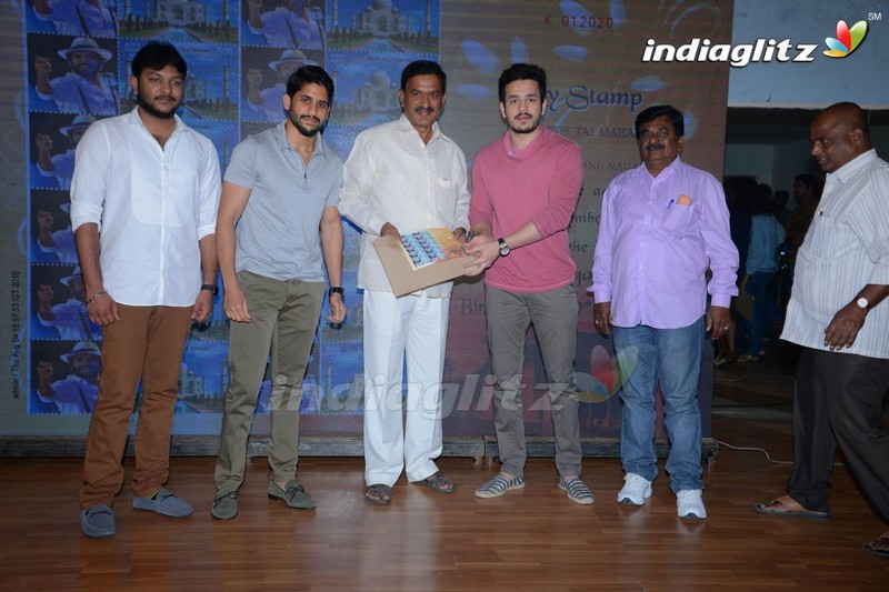 Akhil, Naga Chaitanya Launches Nagarjuna's Postal Stamp