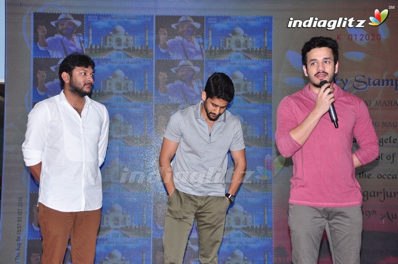 Akhil, Naga Chaitanya Launches Nagarjuna's Postal Stamp