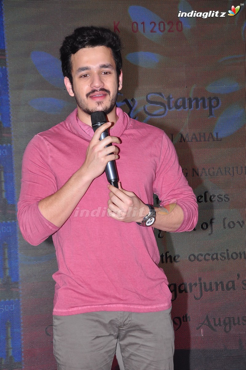 Akhil, Naga Chaitanya Launches Nagarjuna's Postal Stamp