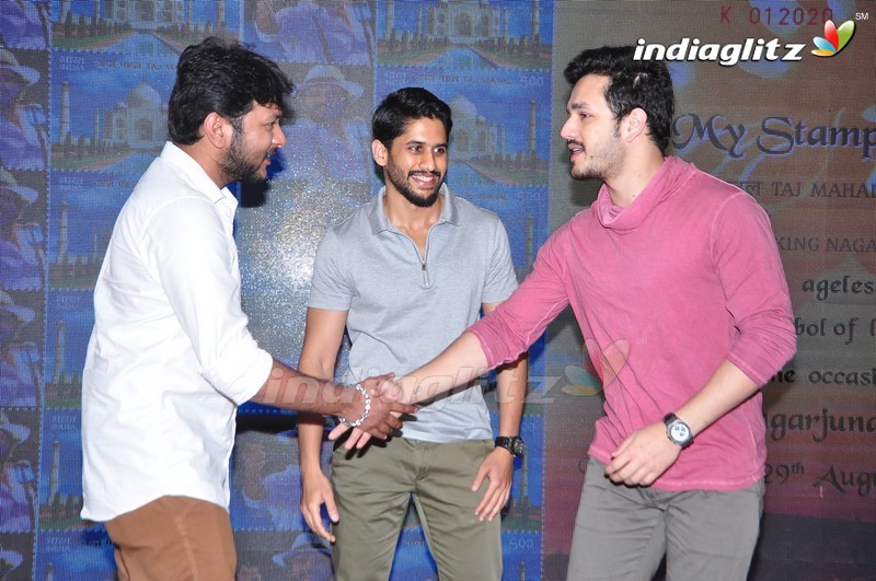 Akhil, Naga Chaitanya Launches Nagarjuna's Postal Stamp