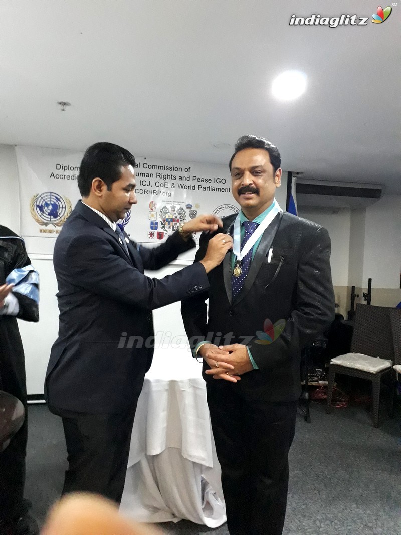 Naresh Receives H.E. Award & PHD from ICDRHRP