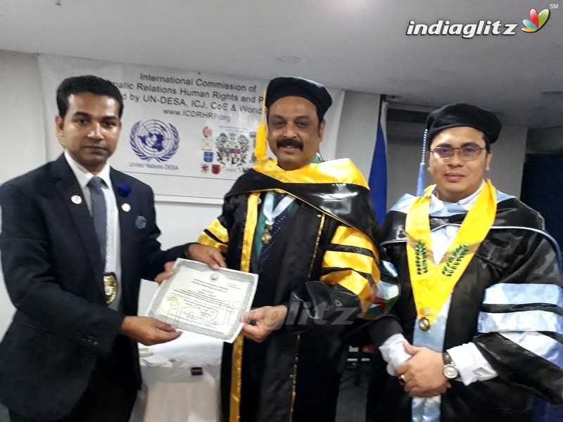 Naresh Receives H.E. Award & PHD from ICDRHRP