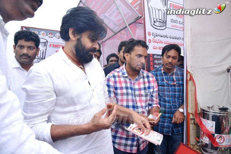 Pawan Kalyan Launches Campaigning Vehicle at Mangalagiri