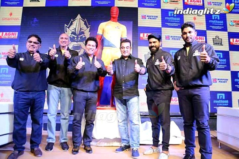 Ram Charan, Allu Arjun, Sachin @ Tamil Thalaivas Team Jersey Launch In Chennai