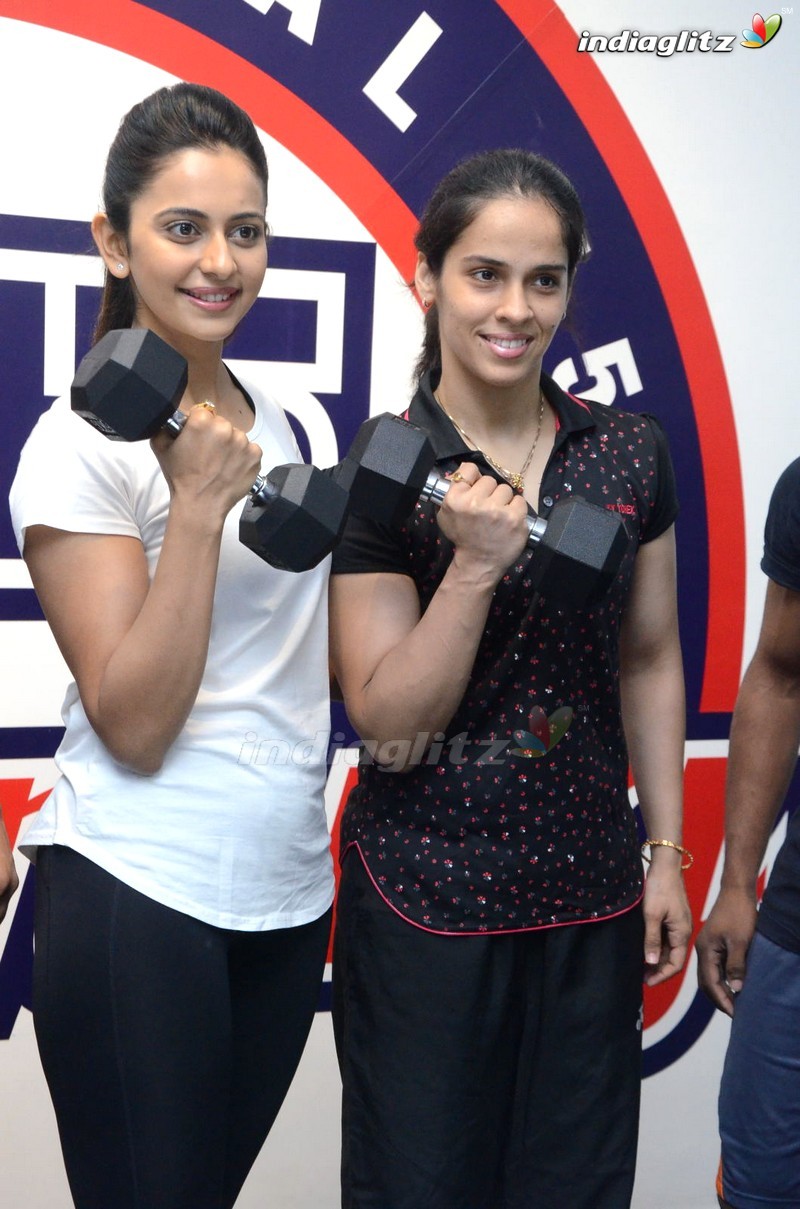 Saina Nehwal Launch Rakul Preet Singh's F45 Gym @ Kokapet