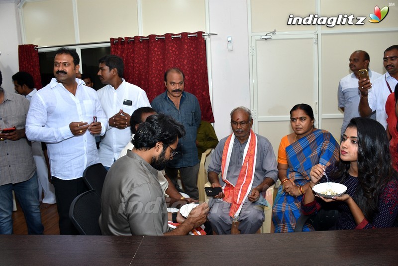 'Tej I Love You' Team @ Durga Temple Vijayawada