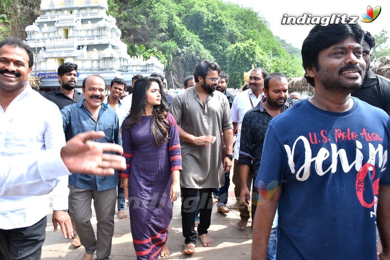 'Tej I Love You' Team @ Durga Temple Vijayawada