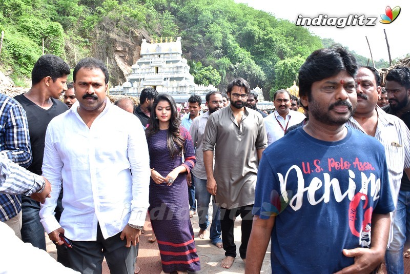 'Tej I Love You' Team @ Durga Temple Vijayawada