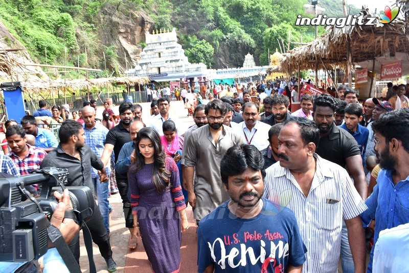 'Tej I Love You' Team @ Durga Temple Vijayawada