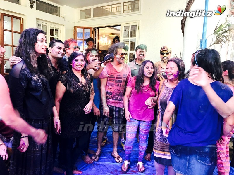 Upendra And Priyanka Holi Bash In Bengaluru