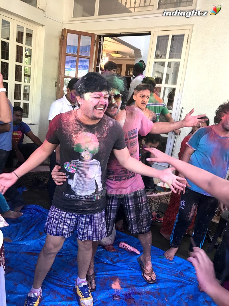 Upendra And Priyanka Holi Bash In Bengaluru