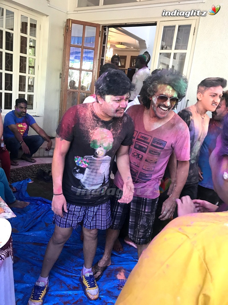 Upendra And Priyanka Holi Bash In Bengaluru