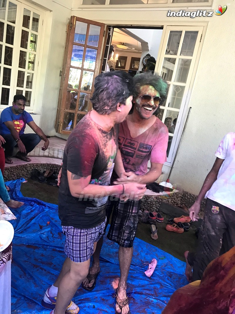 Upendra And Priyanka Holi Bash In Bengaluru