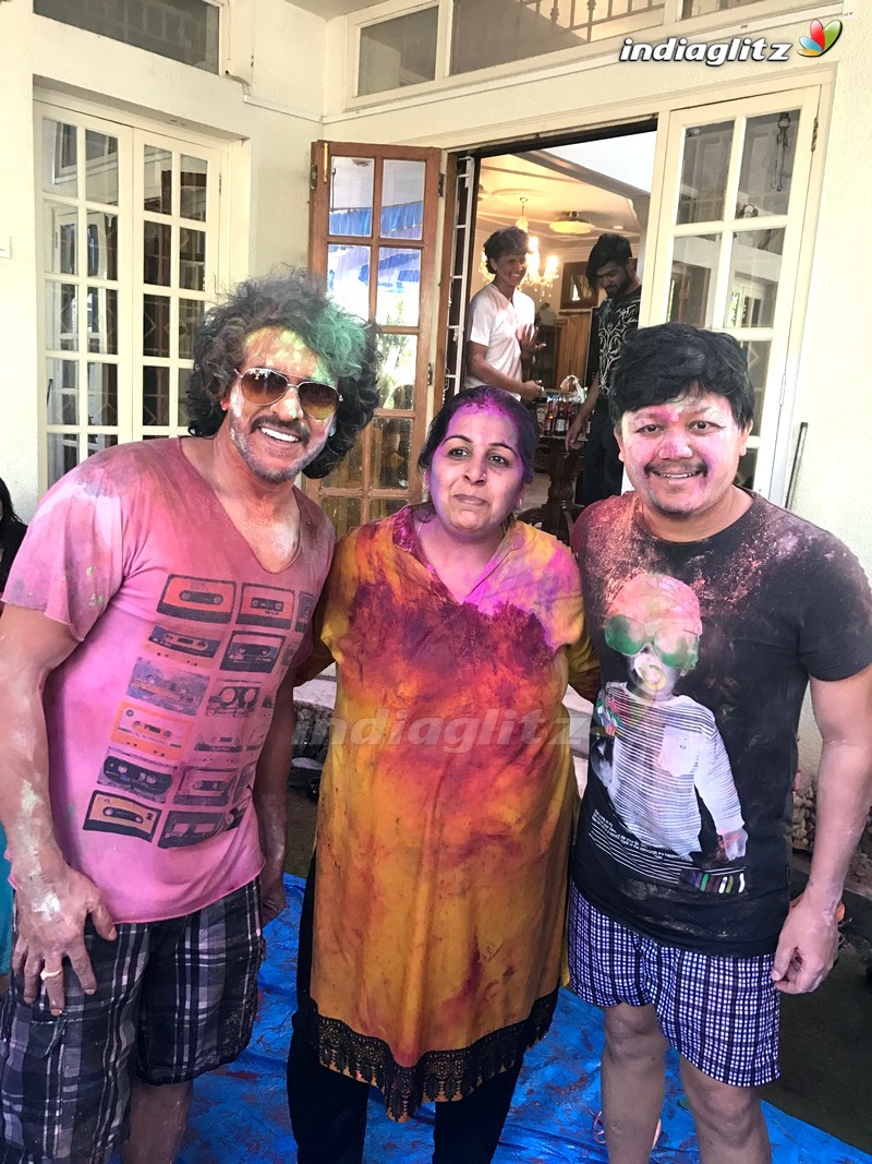 Upendra And Priyanka Holi Bash In Bengaluru