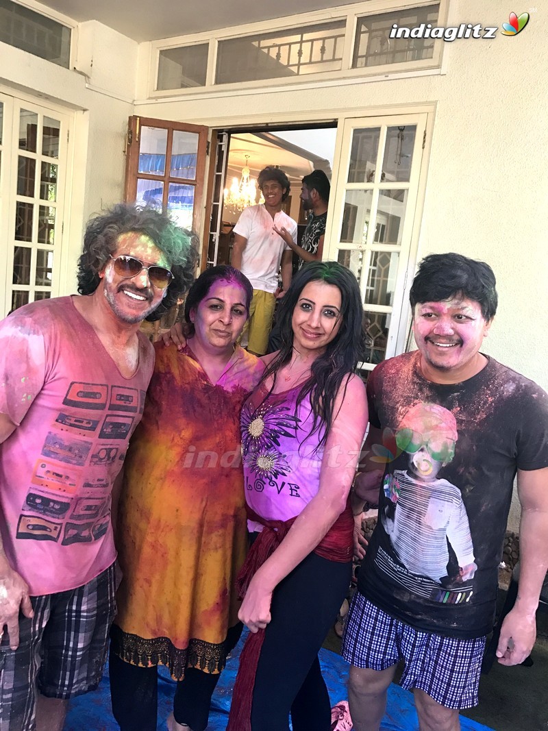 Upendra And Priyanka Holi Bash In Bengaluru