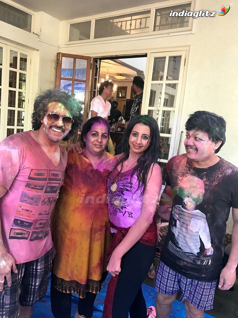 Upendra And Priyanka Holi Bash In Bengaluru