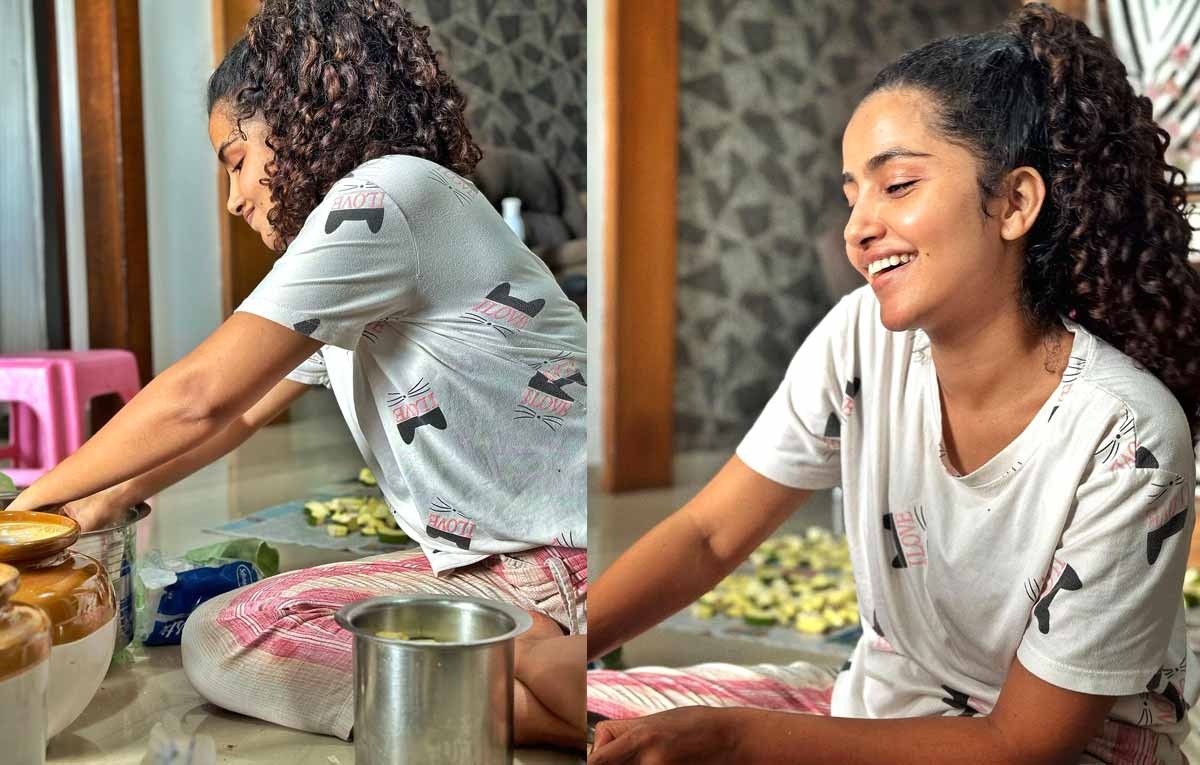 Anupama Parameswaran shares candid Pictures As She makes yummiest Mango Pickle